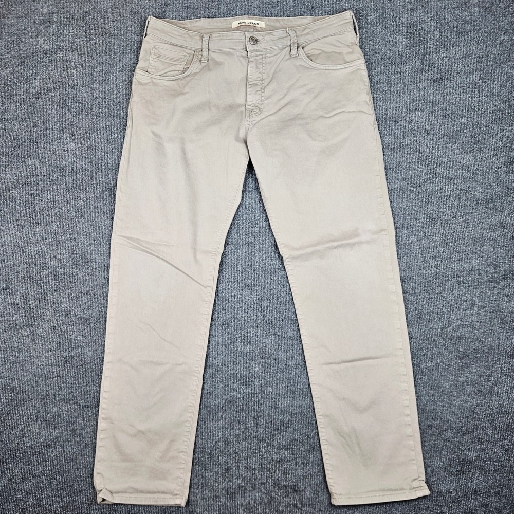 Mavi Zach Straight Leg Jeans Men's 38x32 Tan Med Wash Denim Stretch Casual